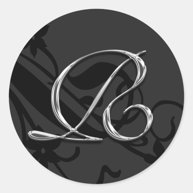 R Monograma Boda Sello para sobres Pegatina (Anverso)