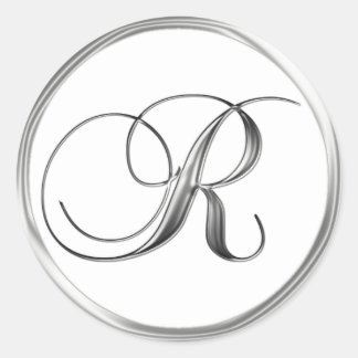 R Relleno De Letra Monograma Sobre Sello De Boda B