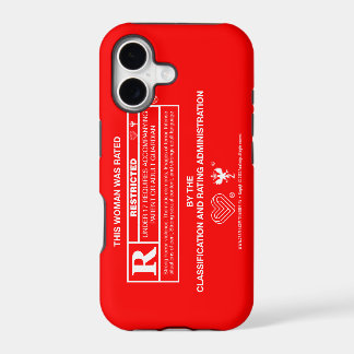 R-Rótulo : Mujer - Blanco sobre rojo