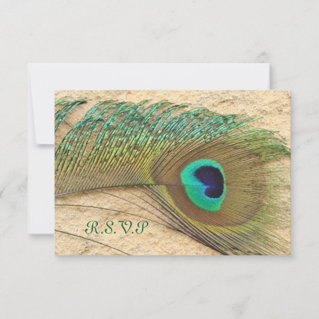R.S.V.P. PEACOCK FEATHER INVITACIONES DE COINCIDEN (Anverso)