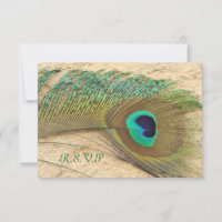 R.S.V.P. PEACOCK FEATHER INVITACIONES DE COINCIDEN