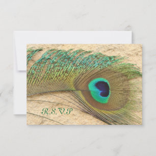 R.S.V.P. PEACOCK FEATHER INVITACIONES DE COINCIDEN