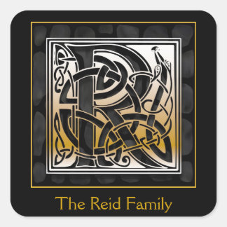 R Sellos para sobres de diseño Monograma "Piedra n