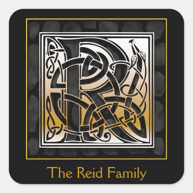 R Sellos para sobres de diseño Monograma "Piedra n (Anverso)