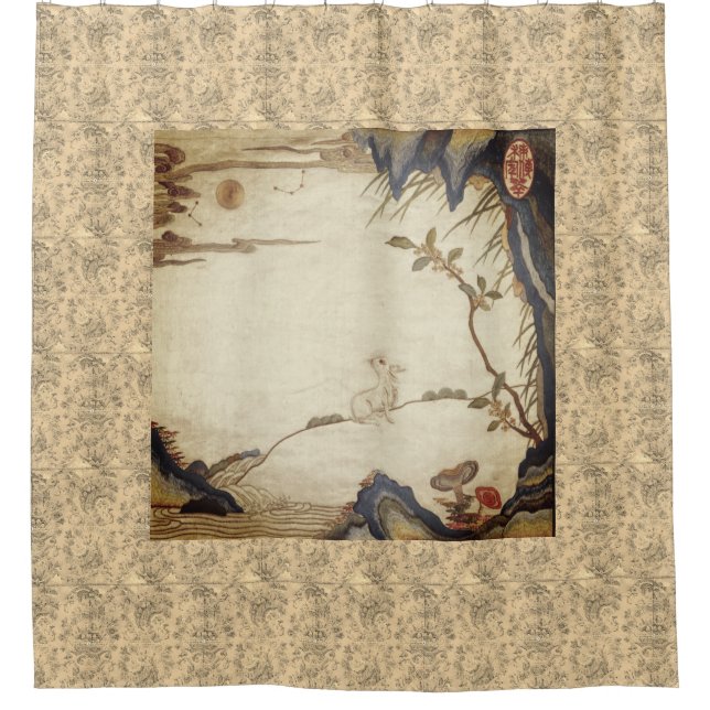 RABBBIT SOBRE UNA CORTINA DE DUCHA DE LUNA COMPLET (Anverso)