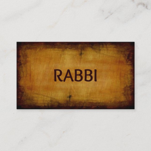 Rabbi Antique Brushed Wood Tarjeta de Negocios (Anverso)