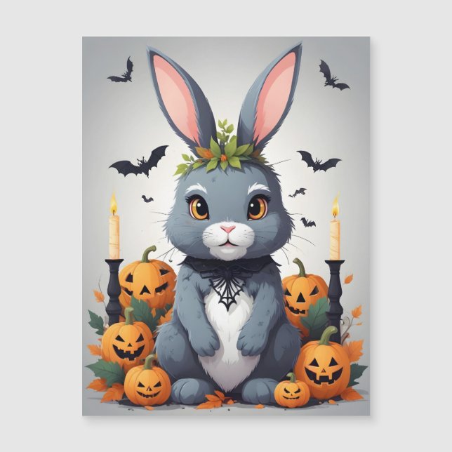 Rabbit Halloween Cute Adorable Gracioso Animal Mag (Anverso)