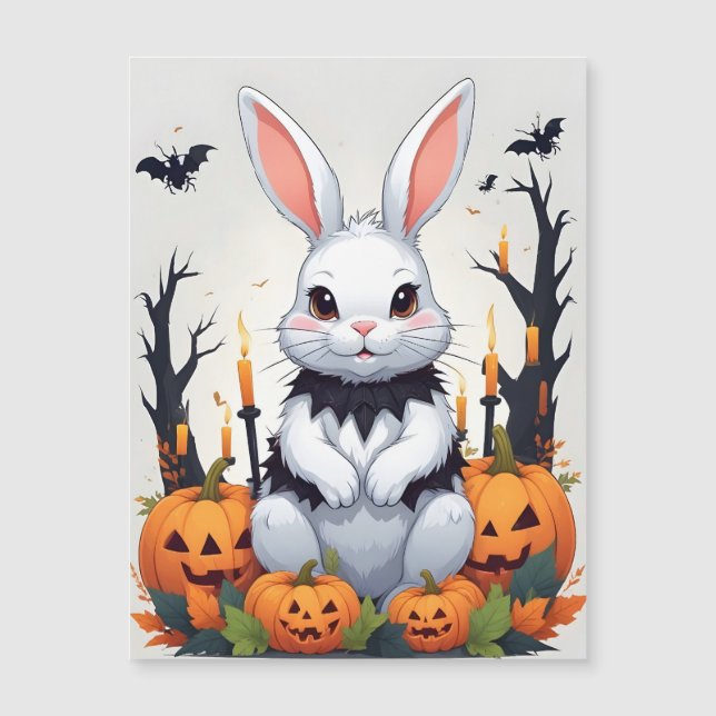 Rabbit Halloween Cute Adorable Gracioso Animal Mag (Anverso)