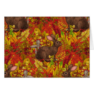 Rabbit otoñal en rojo