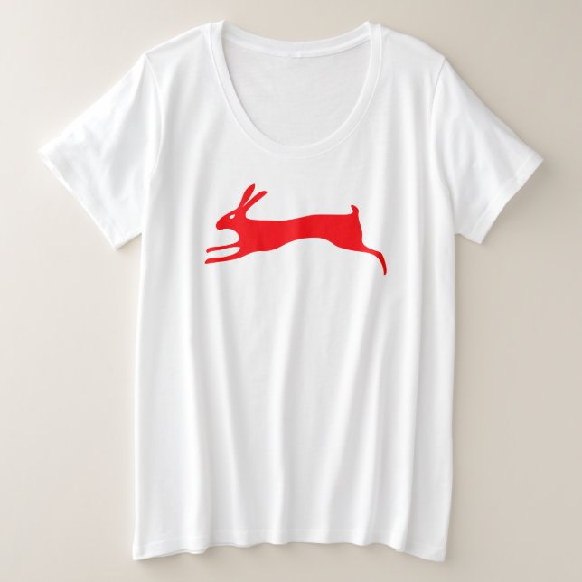 RABBIT ROJO NOMBRE PERSONALIZADO CAMISETA-T más gr (Anverso del diseño)
