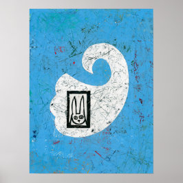 Rabbit Ve Un Fantasma Poster Arte En El Muro