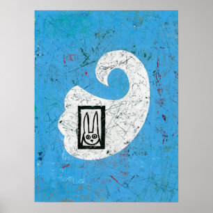 Rabbit Ve Un Fantasma Poster Arte En El Muro