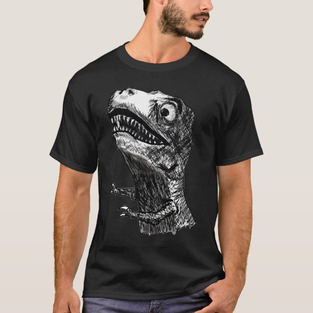 Rabia Meme - camiseta negra de T-Rex (Anverso)