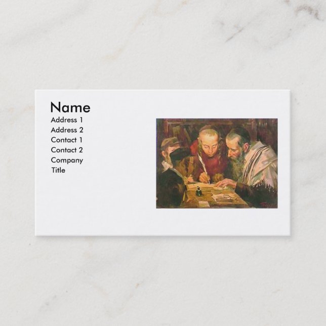 Rabino o tarjeta de visita de Rav (Anverso)