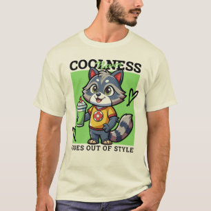 Raccoon Adorable con camiseta Smoothie