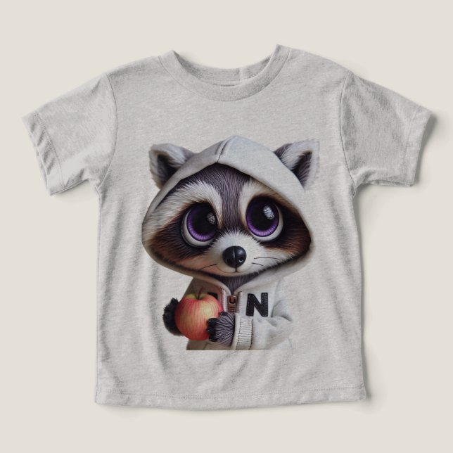 Raccoon con una manzana (Diseño delantero )