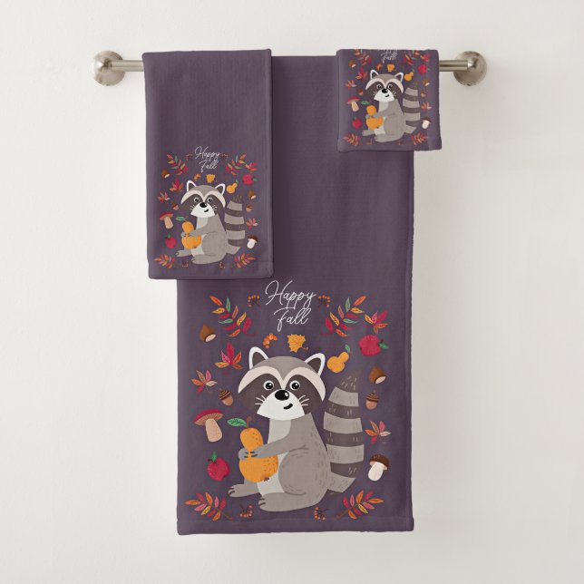 Raccoon de otoño con texto personalizado (In situ)