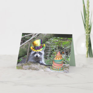 Raccoon divertido - Tarjeta de cumpleaños