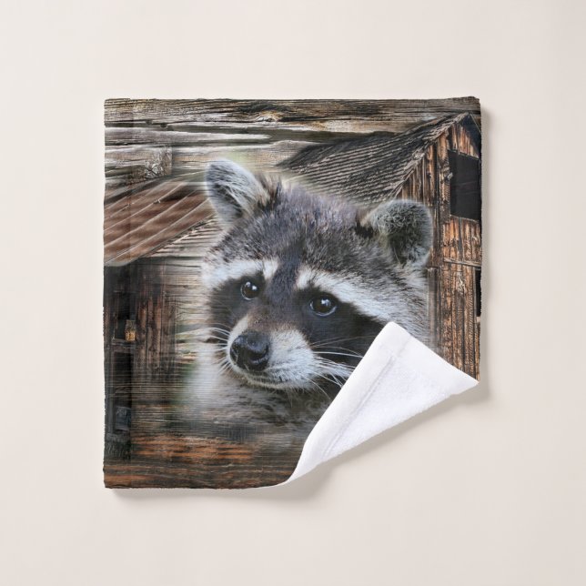 Raccoon En El Antiguo Barn (Toallita)
