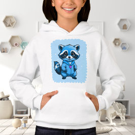 Raccoon En Hoodie Azul