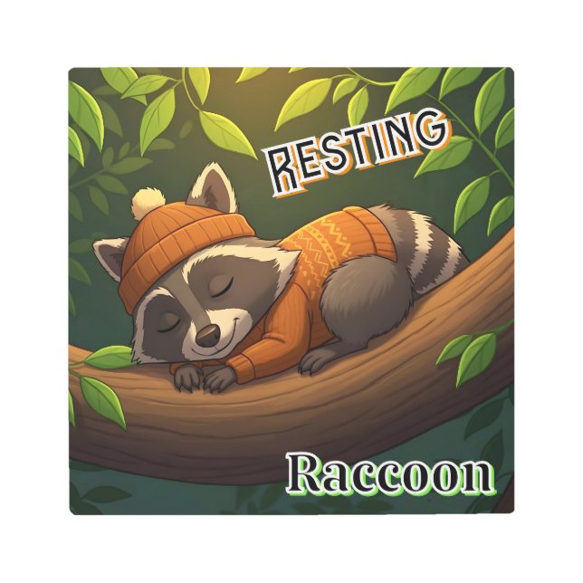 Raccoon en reposo | El arte de la guardería de una (Anverso)