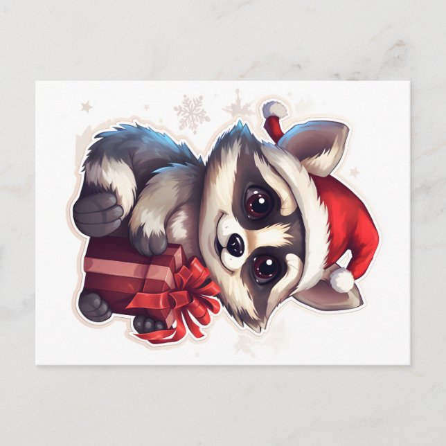 Raccoon Feliz Navidad y Feliz Año Nuevo (Anverso)