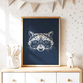 Raccoon | Impresión de pared de racconos de animal