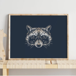 Raccoon | Impresión de pared de racconos de animal