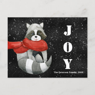 Raccoon Navidades divertidos   Tarjeta postal de v