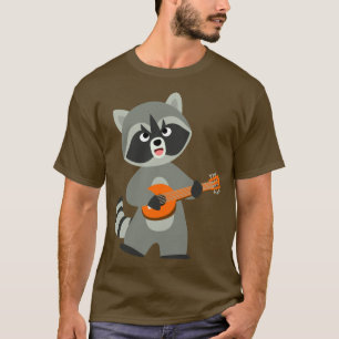 Raccoon Personalizado lindo jugando camiseta banjo