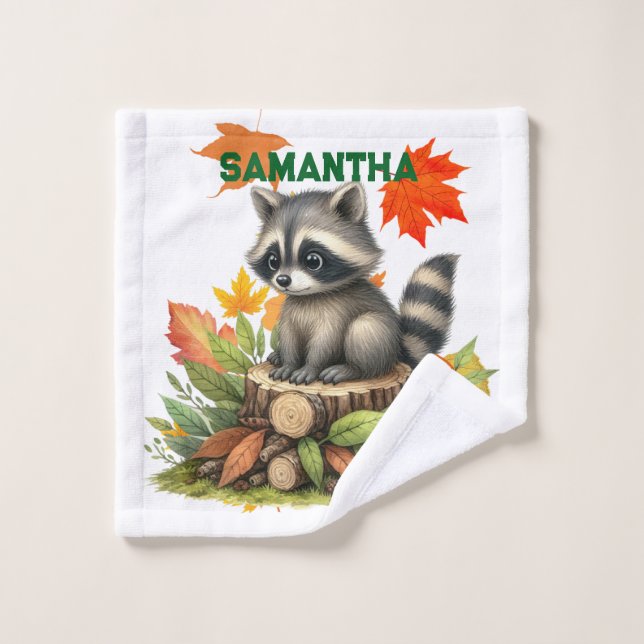 Raccoon Towel Set | Cute Animal Bath Towels (Toallita)