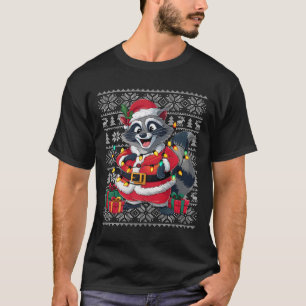 Raccoon Xmas Sweater Style Ugly Santa Raccoon