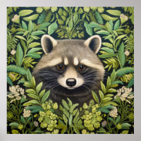 Raccoon y estilo de arte folklórico nuevo