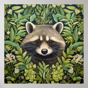 Raccoon y estilo de arte folklórico nuevo