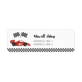Race Car Return Address Pegatinas