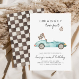 Race Car Two Invitación rápida de cumpleaños