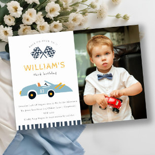 Race On Over RaceCar Foto Cualquier Invitación De