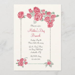 Racimo de invitación de los rosas rojos