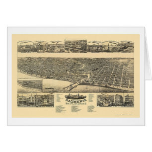 Racine, mapa panorámico de los WI - 1883