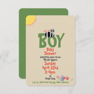 Racoon con Squirrel Boy Baby Shower Invitaciones
