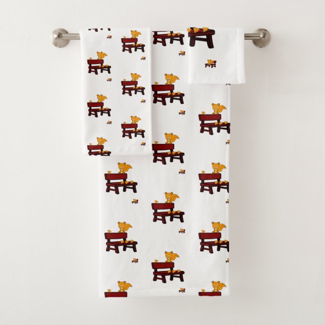 Racoon con toallas de baño (In situ)