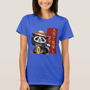 Racoon Kawaii - Camiseta Tanuki afortunada