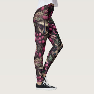 Racoones en las leggings de frambuesa - Cute