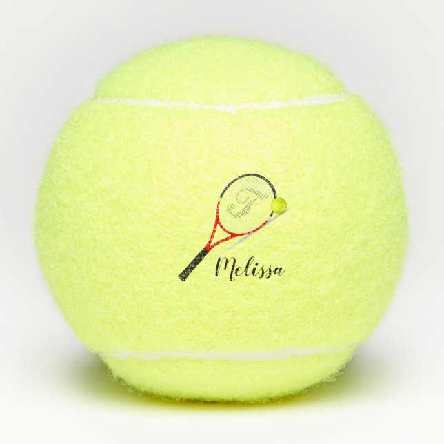 Racquet de tenis y bolas (Anverso)