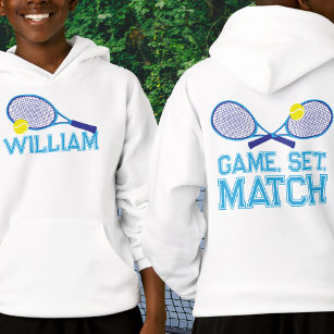 Racquet de tenis y personalizado gráfico azul cian