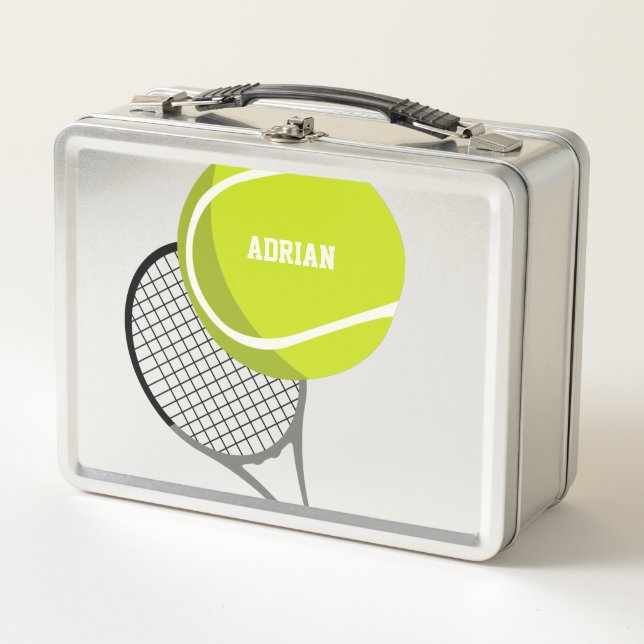 Racquet y bolas de tenis personalizado (Anverso)