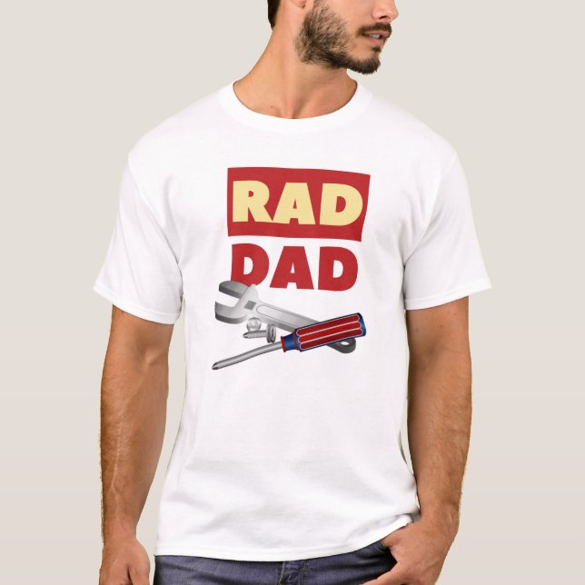 Rad Dad - Camiseta negra básica masculina (Anverso)