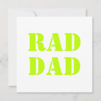 Rad Dad neón verde blanco moderno tarjeta de tipog