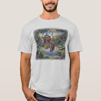 Radha Krishna en la camiseta del oscilación