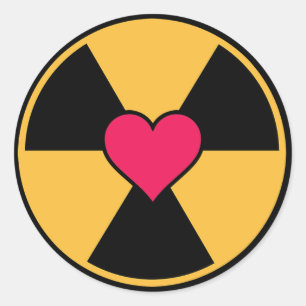 Radiación y pegatinas del corazón